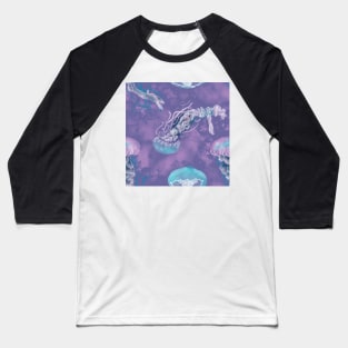 Deep Sea Delight Electric Purple Baseball T-Shirt